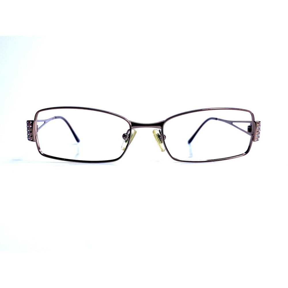 Versace Brown Gold Rectangular Medusa Glasses Studded Temple MOD 1117B 51 17 135
